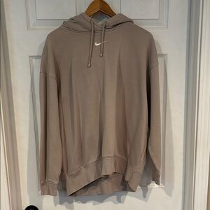 Nike Beige Hoodie with White Logo